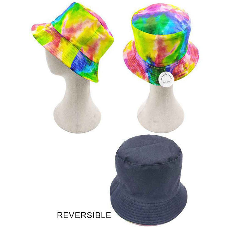 Multi Tie Dye Reversible Bucket Hat. Show your trendy side with this chic tie dye print hat. Have fun and look Stylish. Great for covering up when you are having a bad hair day, perfect for protecting you from the sun, rain, wind, snow, beach, pool, camping or any outdoor activities.Perfect Gift Birthday, Holiday, Christmas, Anniversary, Valentine's Day