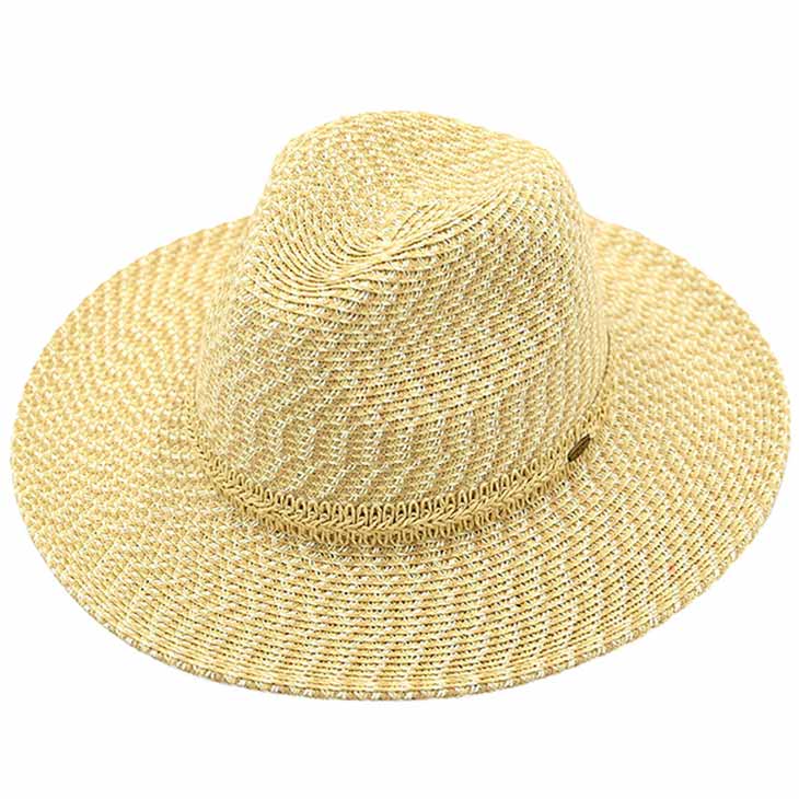Natural C.C Heather Effect Panama Sunhat, Keep your styles on even when you are relaxing at the pool or playing at the beach. Large, comfortable, and perfect for keeping the sun off of your face, neck, and shoulders. Perfect summer, beach accessory. Ideal for travelers who are on vacation or just spending some time in the great outdoors.