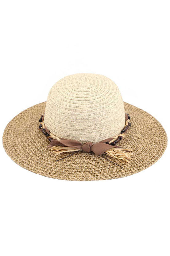 Natural C.C Wooden Beads Braids trim Two Tone Hat, adds a great accent to your wardrobe, Unique, timeless and classic Hat looks cool and fashionable. Perfect for that bad hair day, or simply casual everyday wear; Perfect for bad hair days or simply casual everyday wear; Great gift for that fashionable on-trend friend. Perfect Gift Birthday, Holiday, Christmas .