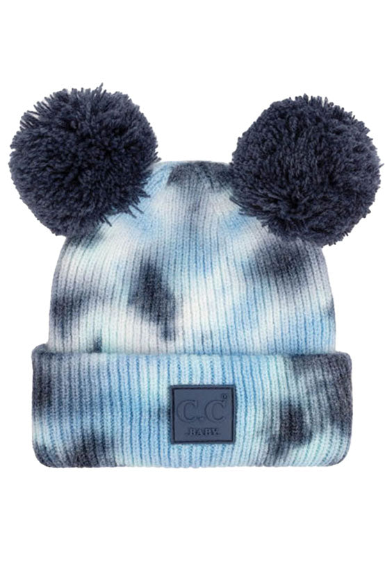 Navy Grey C.C Tie Dye Baby Beanie C.C Rubber Patch Double Yarn Pom, before taking your baby running out the door into the cool air, you’ll want to reach for this toasty beanie to keep your baby incredibly warm. Accessorize the fun way with this faux fur pom pom hat, it's the autumnal touch you need to finish your outfit in style. Awesome winter gift accessory! Perfect Gift Birthday, Christmas, Stocking Stuffer, Secret Santa, Holiday, Anniversary, Valentine's Day, Loved One.