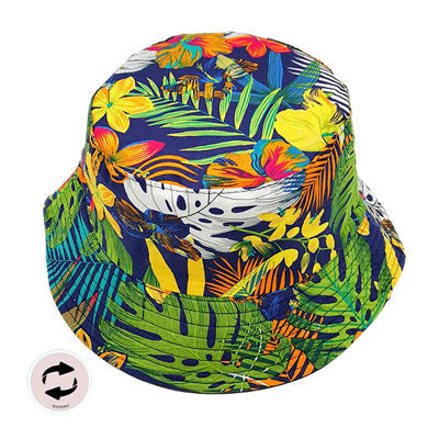 Navy Tropical Leaf Printed Reversible Bucket Hat, whether you’re basking under the summer sun at the beach, lounging by the pool, or kicking back with friends at the lake, a great hat can keep you cool and comfortable even when the sun is high in the sky. Large, comfortable, and perfect for keeping the sun off of your face.