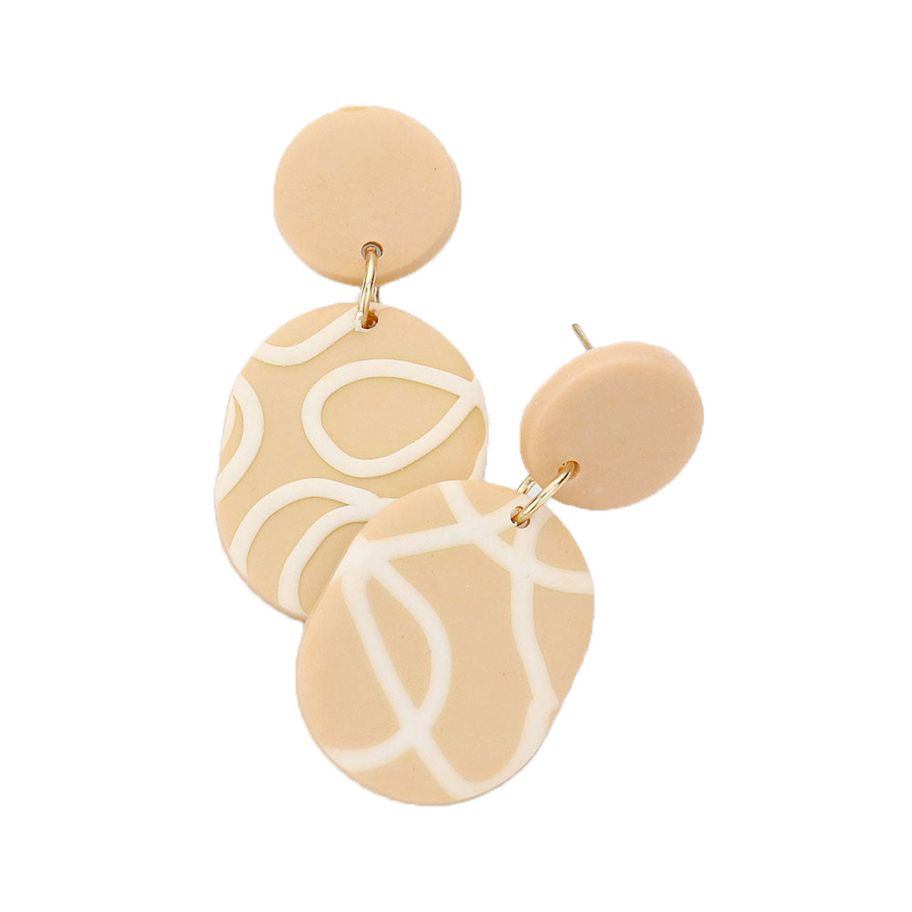 Neutral Patterned Oval Polymer Clay Dangle Earrings. Get ready with these Earrings. Beautifully crafted design adds a gorgeous glow to any outfit. Jewelry that fits your lifestyle! Perfect Birthday Gift, Anniversary Gift, Mother's Day Gift, Anniversary Gift, Graduation Gift, Prom Jewelry, Just Because Gift, Thank you Gift.