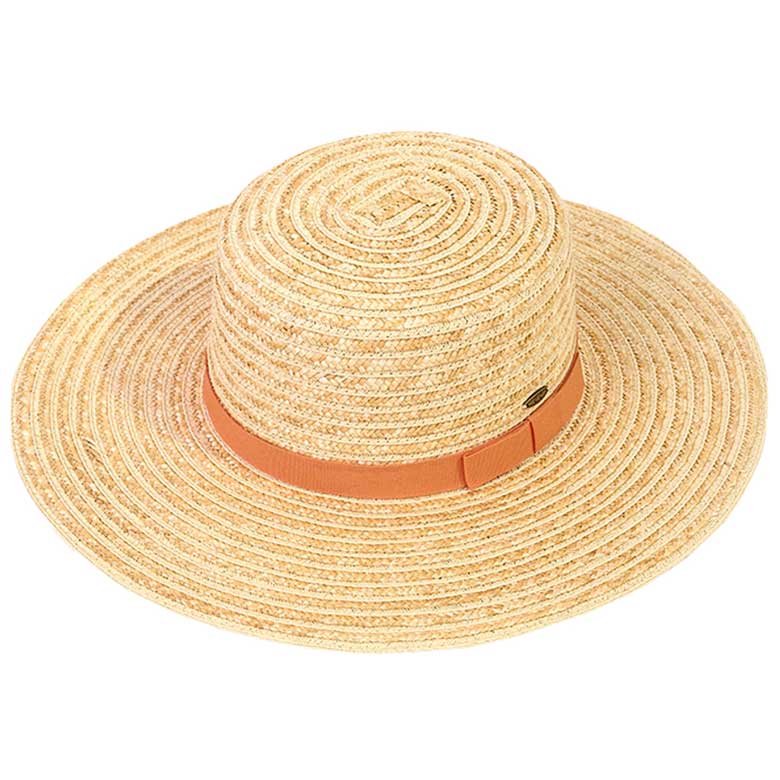 Orange CC Boater Sunhat with Solid, fashionable design and vibrant color will make you more attractive. It's a great accessory for any outfit. Whether you’re basking under the summer sun at the beach, lounging by the pool, or kicking back with friends at the lake. Perfect gifts for Prom, birthdays, holidays, or any occasion.