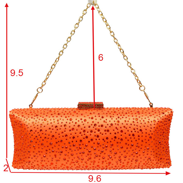 Orange Luxury Satin Evening Handbag Clutch Bag Bridal Party Purse, is the perfect choice to carry on the special occasion with your handy stuff. It is lightweight and easy to carry throughout the whole day. You'll look like the ultimate fashionista carrying this trendy clutch Bag. The beautiful design makes it stunning and will increase your beauty to a greater extent making you stand out from the crowd.