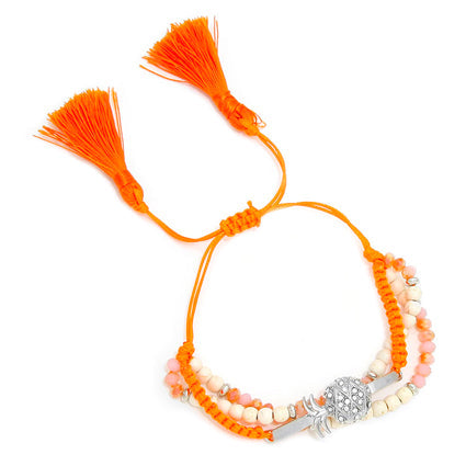 Pineapple Charm Cinch Bracelet, add a a tropical theme to your outfit with this beautiful pineapple bracelet. Adjustable Pull makes it easy to put on, be vacation ready with this cute bracelet. Perfect Birthday Gift, Mother's Day Gift, Anniversary Gift, Vacation Getaway, Thank you Gift, Pineapple Tassel Bracelet