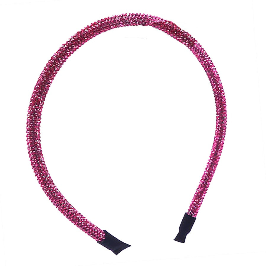 Pink Bling Stone Accented Giltzy Bead Padded Crystal Shimmer Hair Headband, soft, shiny headband makes you feel extra glamorous. Push your hair back, add a pop of color and shine to any plain outfit, Goes well with all outfits! Receive compliments, be the ultimate trendsetter. Perfect Birthday Gift, Mother's Day, Easter
