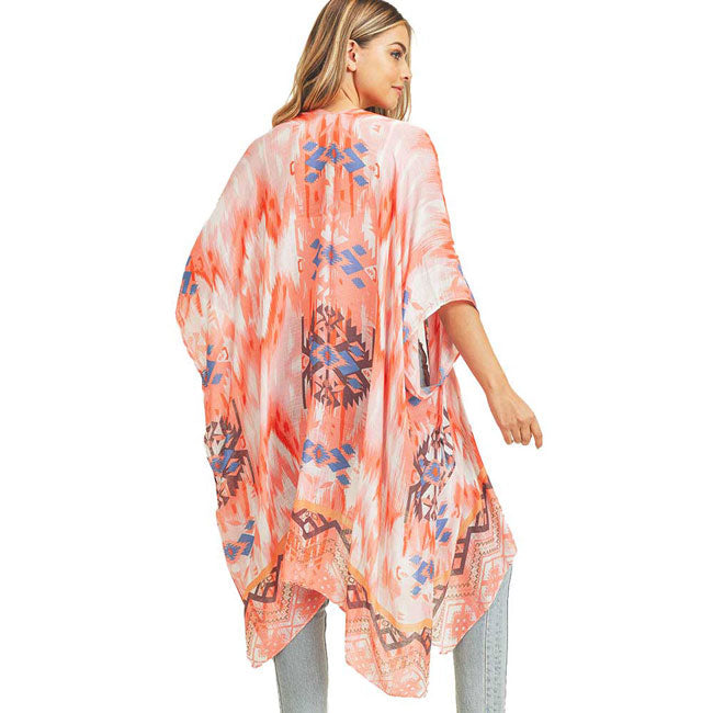 Pink Boho Tie Dye Cover Up Kimono Poncho, on trend & fabulous, a luxe addition to any cold-weather ensemble. The perfect accessory, luxurious, trendy, super soft chic capelet, keeps you warm and toasty. You can throw it on over so many pieces elevating any casual outfit! Perfect Gift for Wife, Mom, Birthday, Holiday, Anniversary, Fun Night Out.