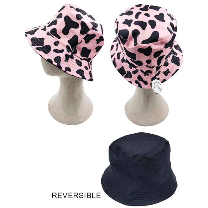 Pink Cow Patterned Reversible Bucket Hat, lightweight fabric provides you sun protection while the sun is beating down and keep you cool and comfortable. You can easily fold this bucket hat and put it in any backpack. This cow patterned animal theme bucket hats is perfect for travel, beach, vacation, trip, outdoor activities, street strolling, fishing for the sun protection headwear.