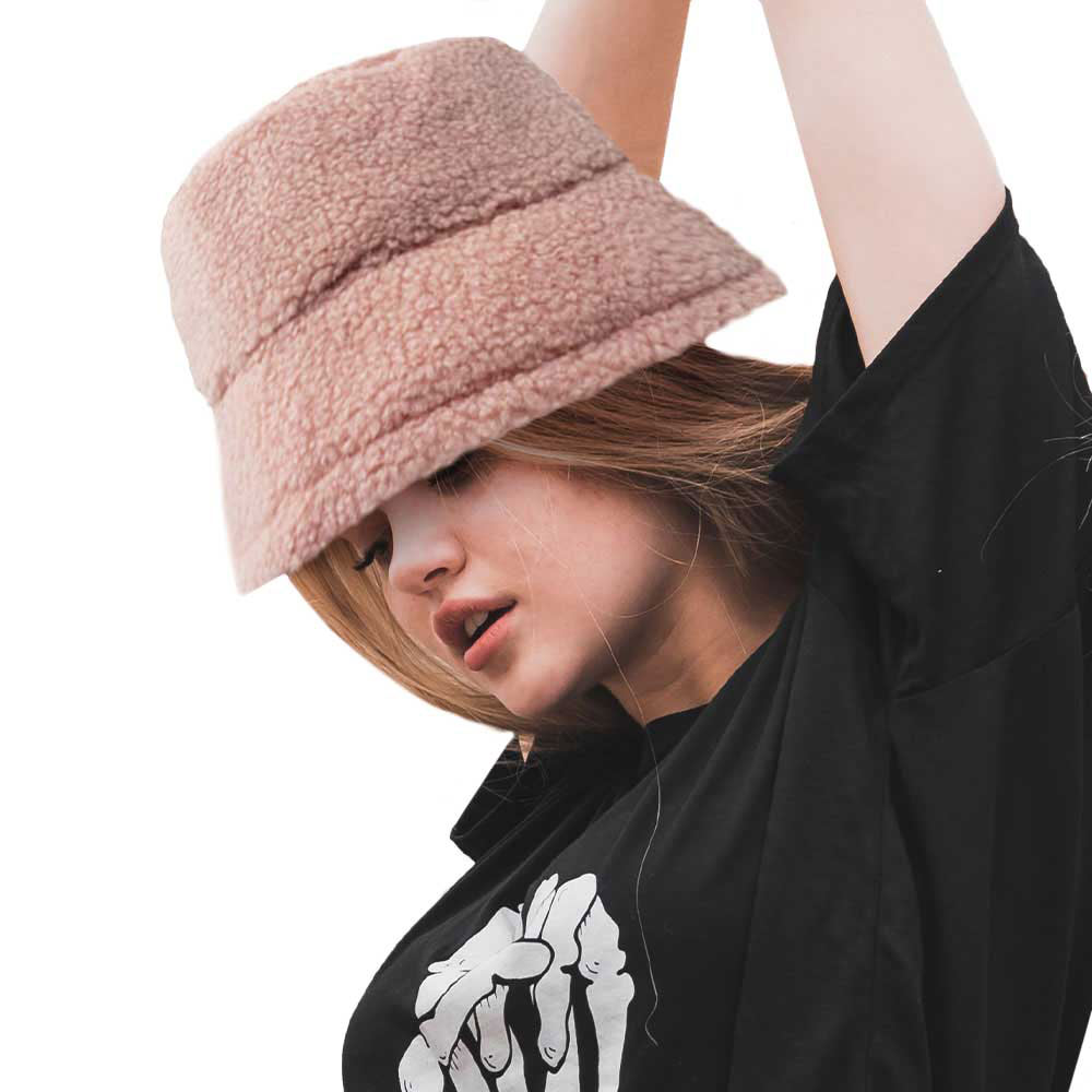 Pink Fluffy Bucket Hat, Show your excellent choice with this chic Faux Fur Bucket Hat. This fluffy bucket hat is nicely designed and a great addition to your attire. Have fun and look Stylish anywhere outdoors. Great for covering up when you are having a bad hair day. Perfect for protecting you from the wind, snow, beach, pool, camping, or any outdoor activities in cold weather. Amps up your outlook with confidence with this trendy bucket hat.
