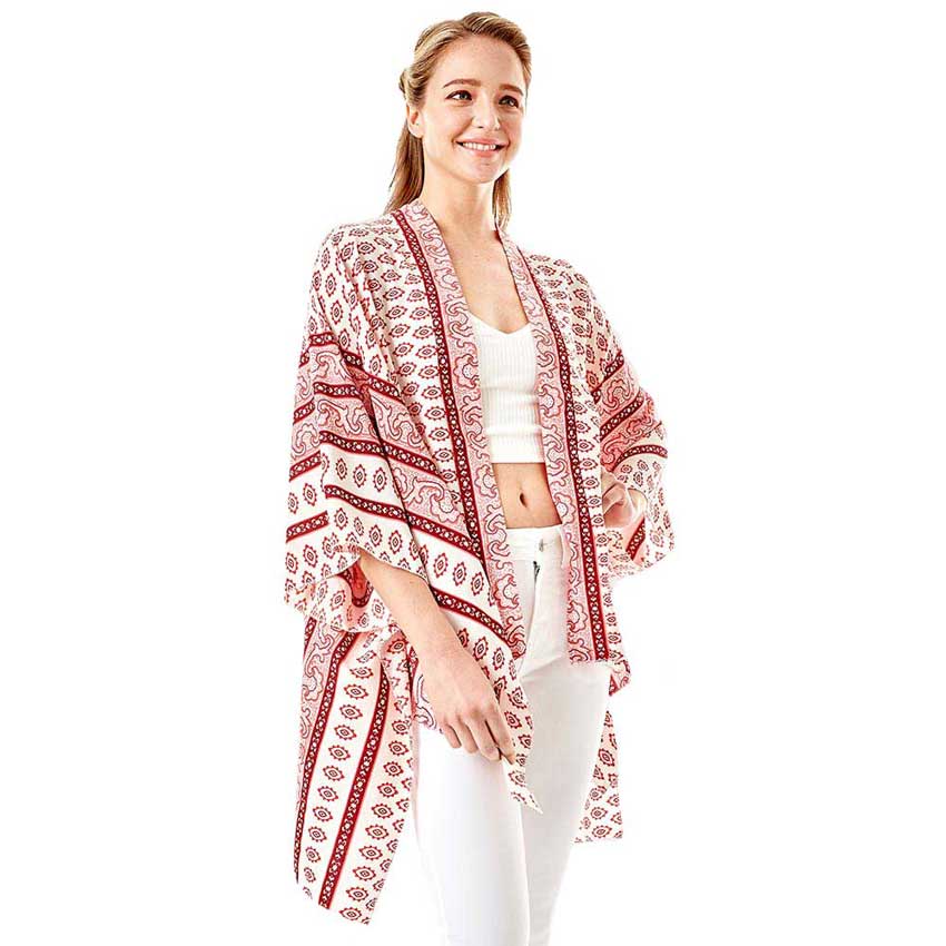 Pink Greek Mati Mataki Printed Cover Up Kimono Poncho, The lightweight Kimono top is made of soft and breathable Polyester material. The fashionista Poncho Cover up with open front design, simple basic style, easy to put on and down. Perfect Gift for Wife, Birthday, Holiday, Anniversary, Just Because Gift, Fun Night Out.