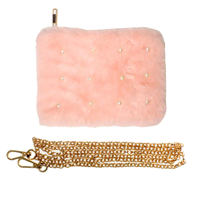 Pink Pearl Embellished Faux Leather Mini Crossbody Bag, look like the ultimate fashionista when carrying this small chic bag, great for when you need something small to carry or drop in your bag. Keep your keys handy & ready for opening doors as soon as you arrive.