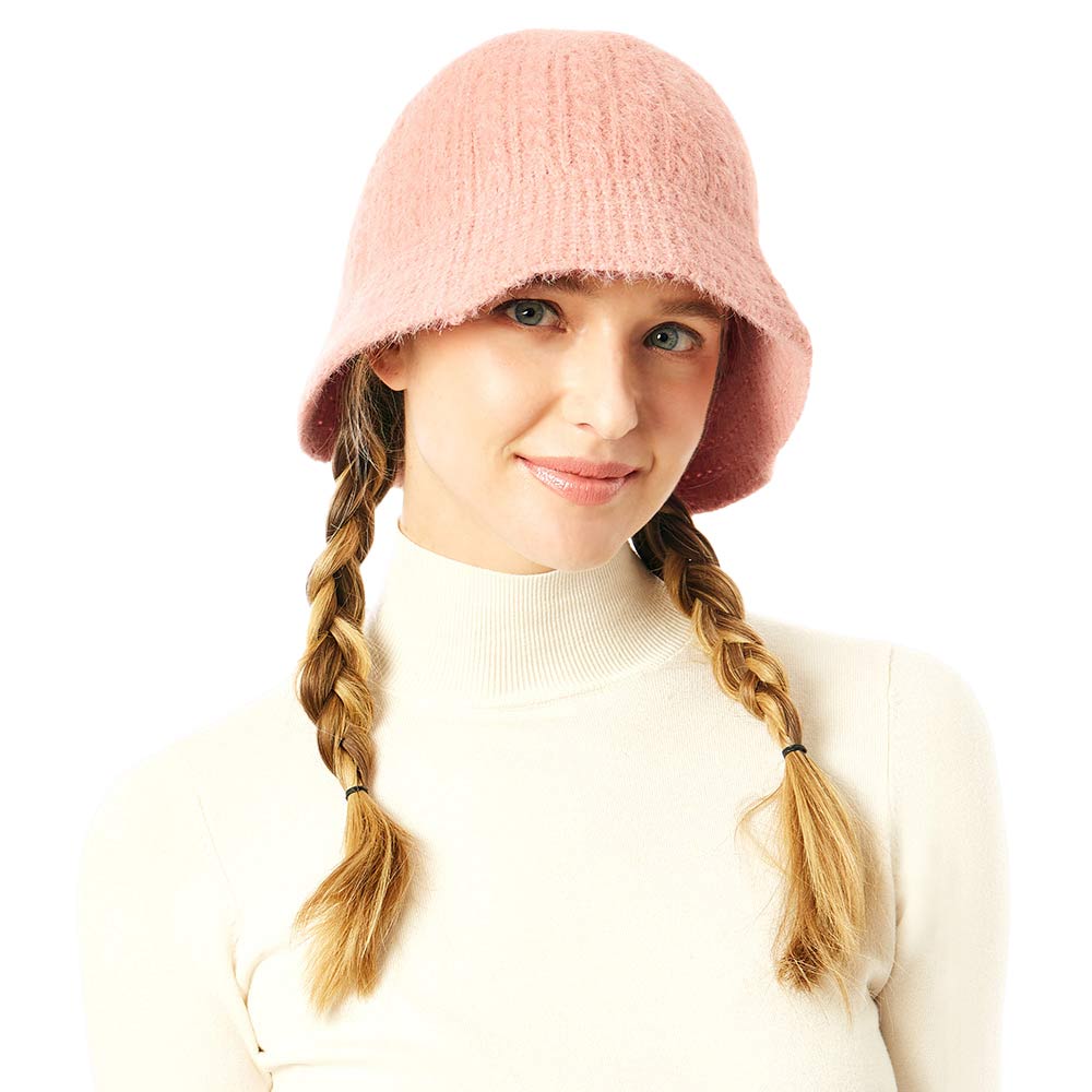 Pink Soft Cable Knit Solid Bucket Hat, show your trendy side with this Knit Bucket Hat. Adds a great accent to your wardrobe. This elegant, timeless & classic Bucket Hat looks fashionable. Perfect for a bad hair day, or simply casual everyday wear. Accessorize the fun way with this Solid bucket hat. It's the autumnal touch you need to finish your outfit in style. Awesome winter gift accessory for that fashionable on-trend friend.
