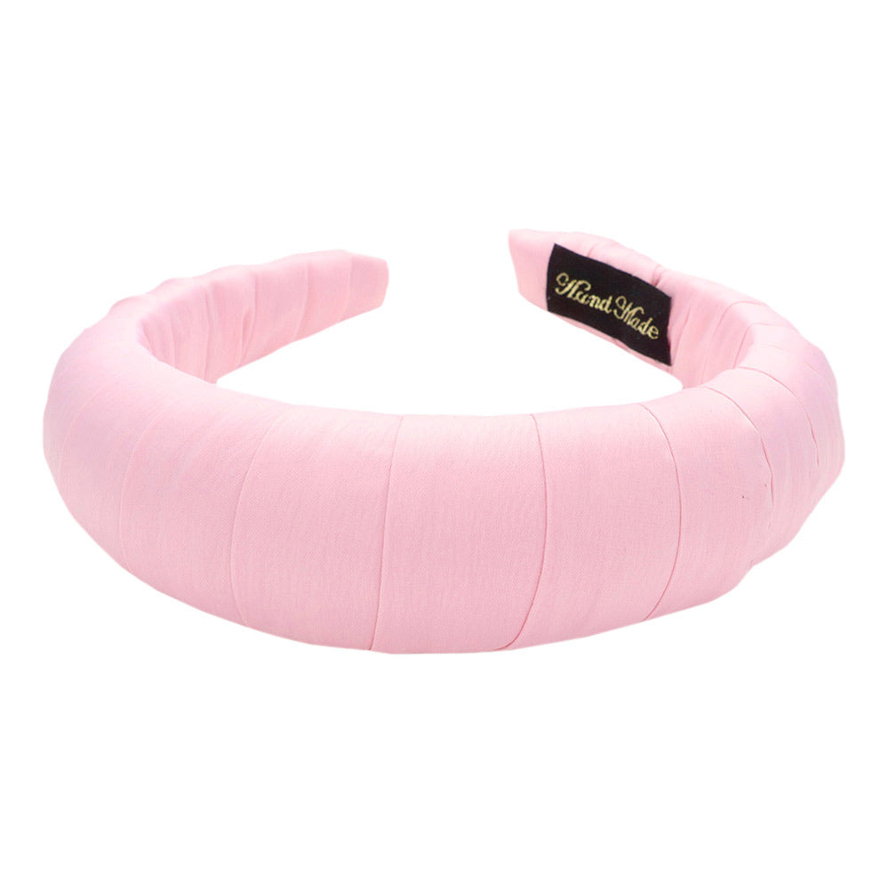 Pink Solid Fabric Wrapped Padded Headband, create a natural & beautiful look while perfectly matching your color with the easy-to-use solid fabric wrapped padded headband. Push your hair back and spice up any plain outfit with this solid fabric headband!