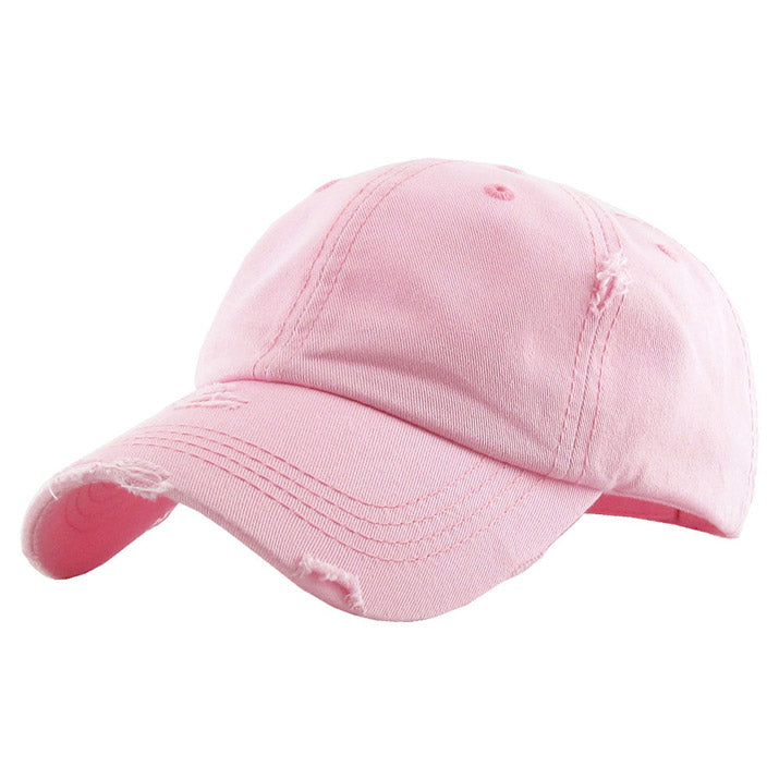 Pink Distressed Baseball Cap, Pink Vintage Ponytail Baseball Cap, comfy vintage cap great for a bad hair day, pull your bun or ponytail thru the back opening, great for keeping your hair away from face while exercising, running, playing sports or just taking a walk. Perfect Birthday Gift, Mother's Day Gift, Anniversary Gift, Thank you Gift, Graduation