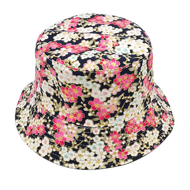 Red Cherry Blossom Flower Patterned Bucket Hat. Let your love for Summer bloom with these Bucket Hat. Packable and super convenient to carry, can also be easily carried inside your bags. Perfect for protecting you on a hot Summer day at the beach or keeping cool on the streets all while having your style completely intact!