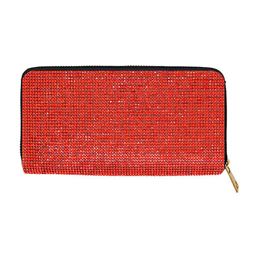 Red Crystal Rhinestone Pave Zipper Wallet, look like the ultimate fashionista, beautiful Crystal Rhinestone Zipper Wallet. Perfect for money, credit cards, keys or coins and many more things, light and gorgeous. Versatile enough for carrying straight through the week, perfectly lightweight to having around all day. Perfect Birthday Gift, Anniversary Gift, Just Because Gift, Mother's day Gift, Summer, & night out on the beach etc.