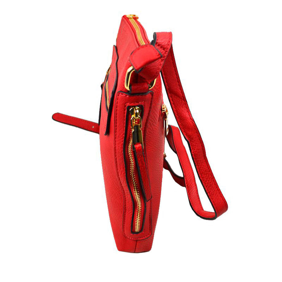 Red Faux Leather Adjustable Strap Crossbody Bag. Show your trendy side with this awesome crossbody bag. Have fun and look stylish. Versatile enough for wearing straight through the week, perfectly lightweight to carry around all day. Birthday Gift, Anniversary Gift, Mother's Day Gift, Graduation Gift, Valentine's Day Gift.