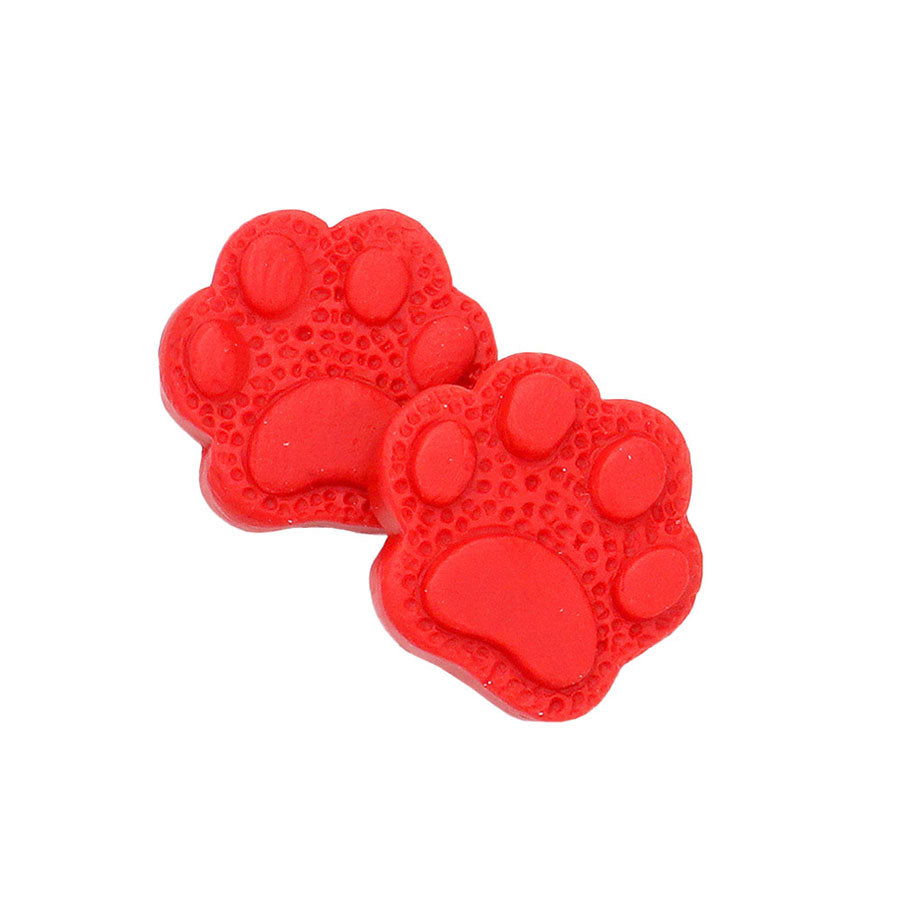 Red Funny Paw Polymer Clay Stud Earrings, Animal inspired paw dangle earrings fun handcrafted jewelry that fits your lifestyle, adding a pop of pretty color. Enhance your attire with these vibrant artisanal earrings to show off your fun trendsetting style. Great gift idea for Wife, Mom, or your Loving One. Perfect Birthday Gift, Just Because Gift, Thank you Gift.