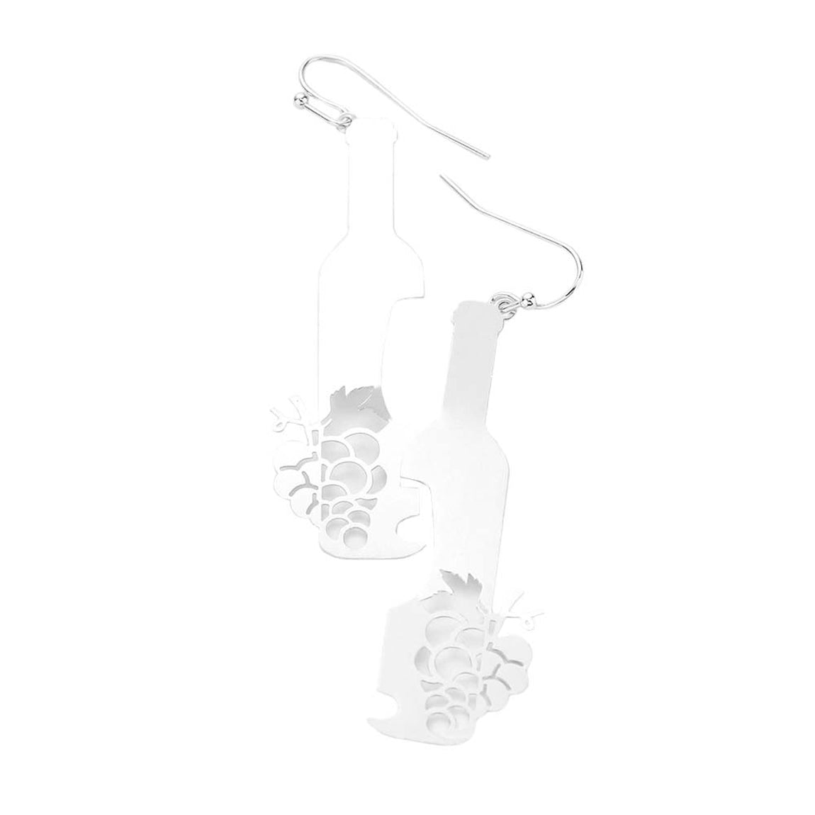 Rhodium Brass Metal Grape Champagne Dangle Earrings, grape champagne Earrings are fun handcrafted jewelry that fits your lifestyle, adding a pop of pretty color. These Grape Champagne earrings will be the highlight of any outfit and add a touch of whimsy to your costume jewelry collection!