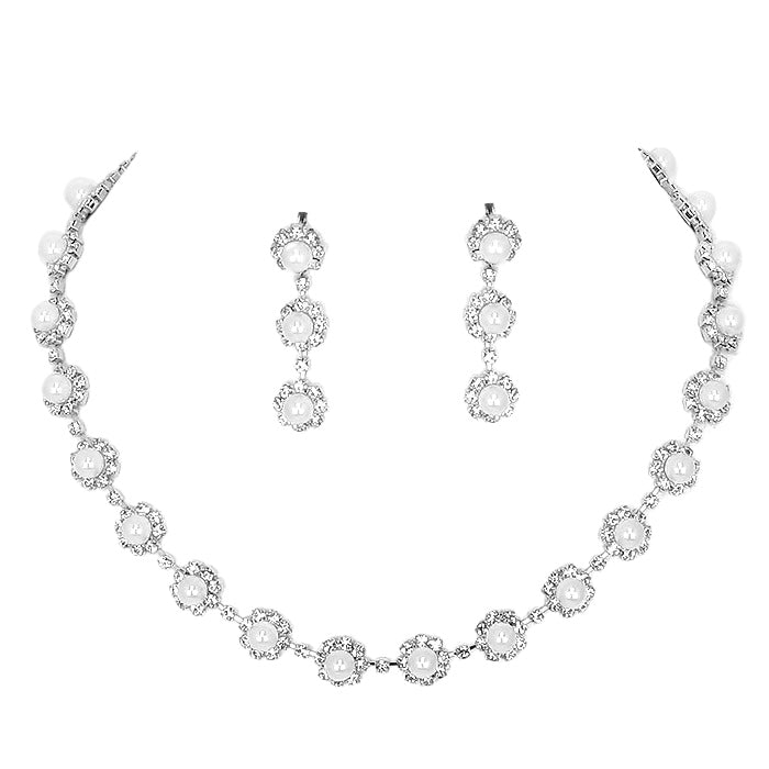 Rhodium Crystal Rhinestone Pearl Flower Collar Necklace, is a unique and gorgeous jewelry set that enriches your beauty and represents your perfect class on special occasions. It will give you an enhanced attraction that will bring smiles to faces with joy. Make your moments beautiful and memorable with this pearl flower necklace.