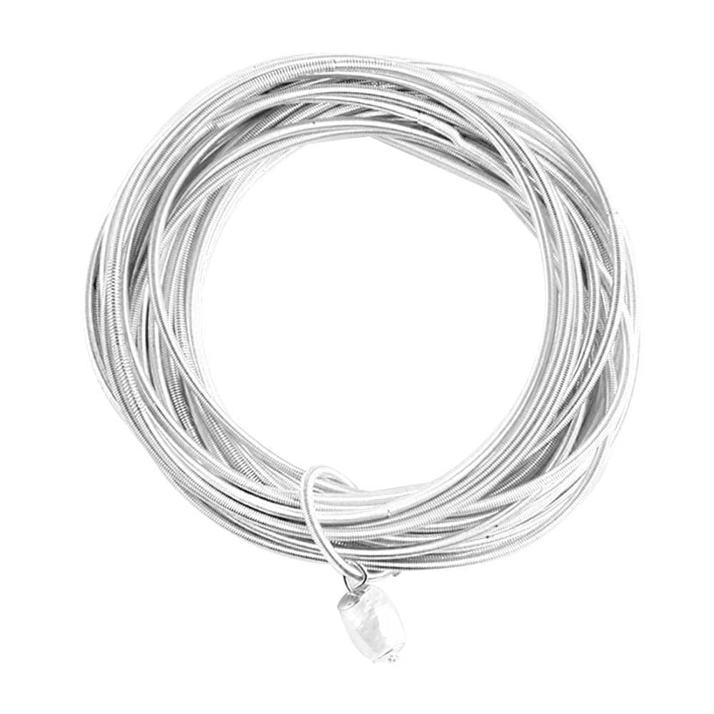 Rhodium Freshwater Pearl Charm Guitar String Stackable Stretch Bracelet. These gorgeous pearl pieces will show your class in any special occasion. The elegance of these pearl goes unmatched, great for wearing at a party! Perfect jewelry to enhance your look. Awesome gift for birthday, Anniversary, Valentine’s Day or any special occasion.