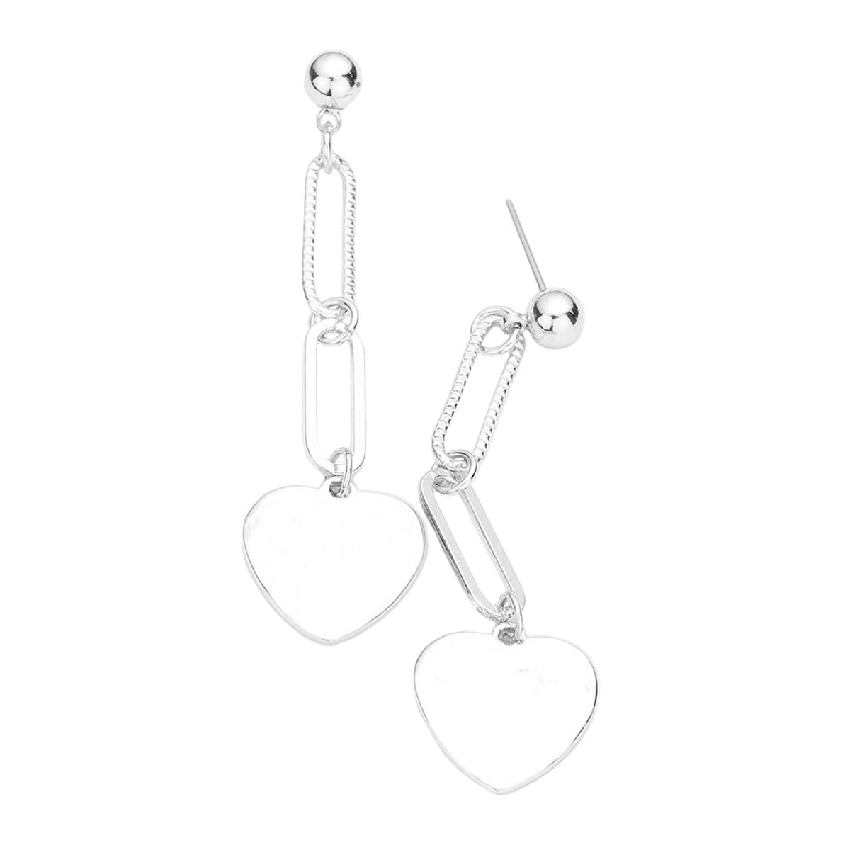 Rhodium Hammered Metal Heart Drop Dangle Earrings. Beautifully crafted design adds a gorgeous glow to any outfit. Jewelry that fits your lifestyle! Perfect Birthday Gift, Anniversary Gift, Mother's Day Gift, Anniversary Gift, Graduation Gift, Prom Jewelry, Valentine's Day Gift, Thank you Gift.