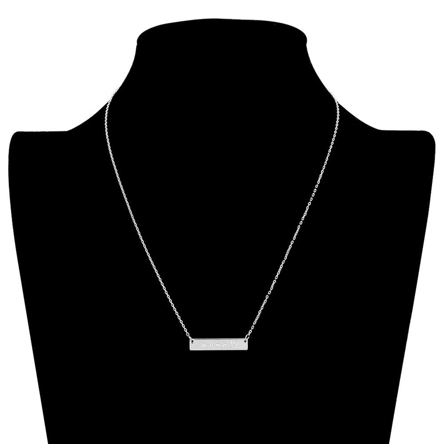 Mama Message Metal Rectangle Pendant Necklace. These Metal Necklaces are easy to put on, take off and so comfortable for daily wear. Best loving gift to express your love to your mother on Mother's Day. Shows the love between mother and child is forever. This Mom Necklaces is the ideal Mother's Day present for all the unique ladies in your life, as well as those who have been inspired by sports moms.
