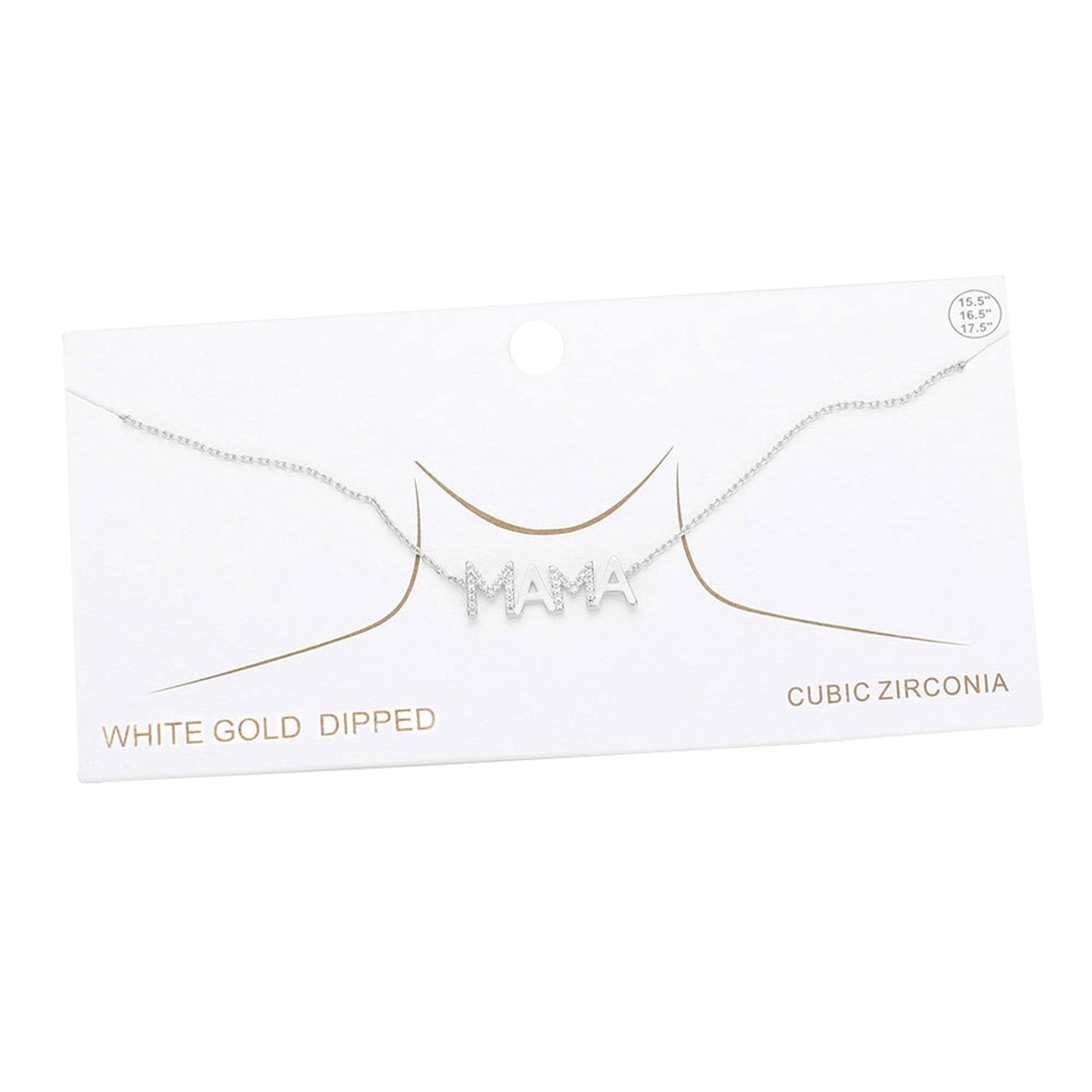 Rhodium White Gold Dipped CZ Mama Metal Message Pendant Necklace, Get ready with these Necklace, put on a pop of color to complete your ensemble. This necklace makes your mom feel special ! Perfect for adding just the right amount of shimmer & shine and a touch of class to special events. This Mama's necklace is perfect Mother's Day gift for all the special women in your life, be it mother, wife, sister or daughter.