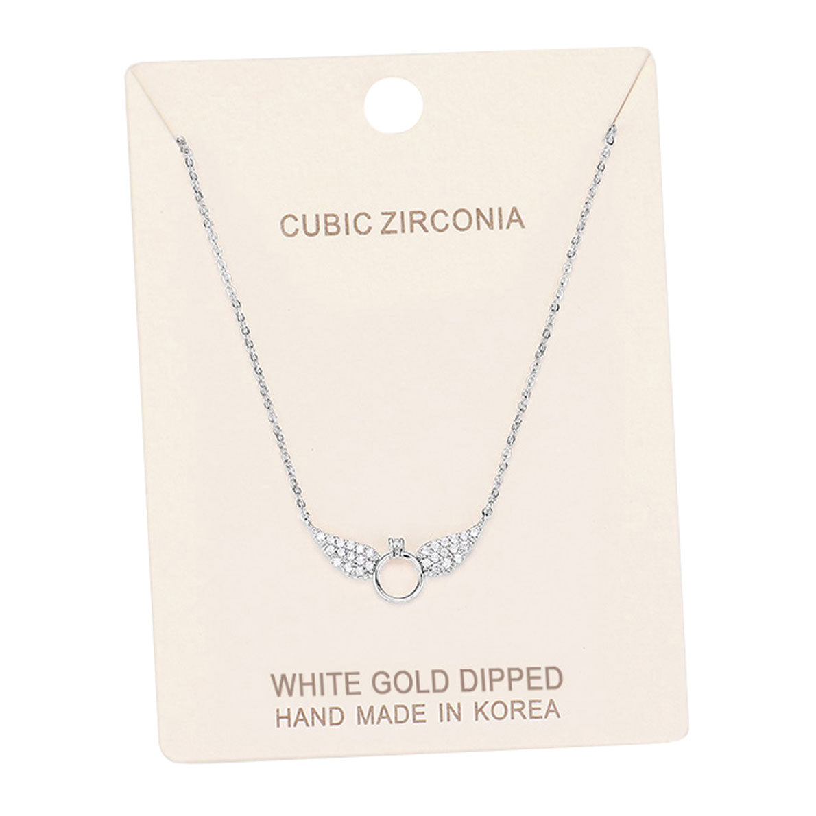 Rhodium White Gold Dipped Cubic Zirconia Wings Pendant Necklace. Get ready with these Necklace, put on a pop of color to complete your ensemble. Perfect for adding just the right amount of shimmer & shine and a touch of class to special events. This Necklace is the ideal present for all the unique ladies in your life.