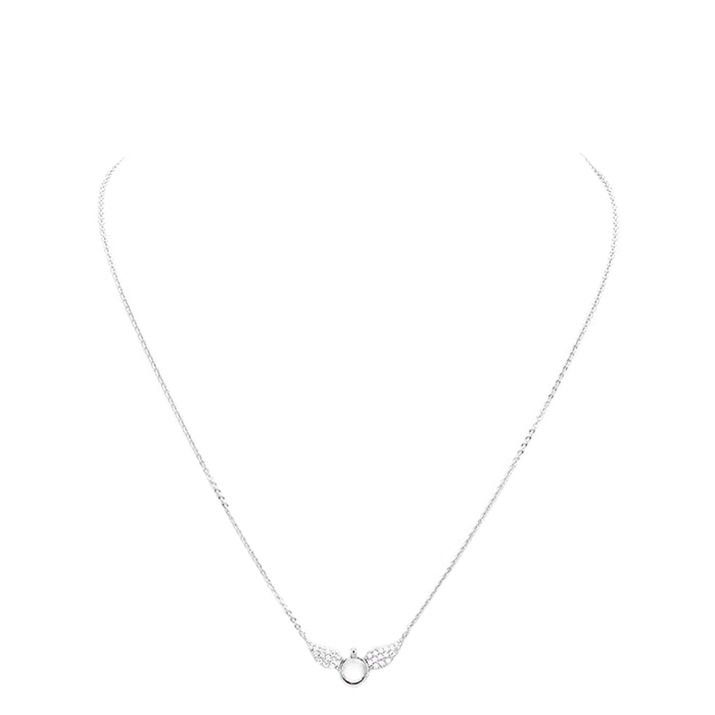 Rhodium White Gold Dipped Cubic Zirconia Wings Pendant Necklace. Get ready with these Necklace, put on a pop of color to complete your ensemble. Perfect for adding just the right amount of shimmer & shine and a touch of class to special events. This Necklace is the ideal present for all the unique ladies in your life.