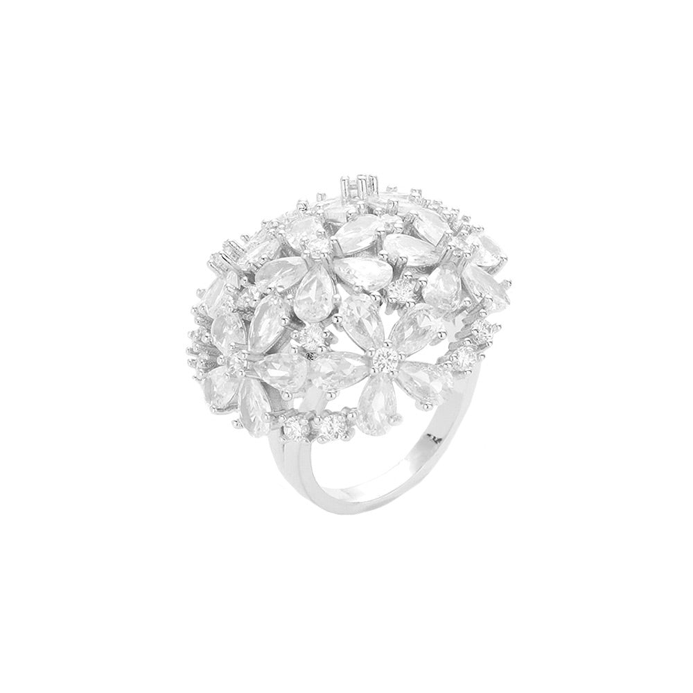 Silver CZ Embellished Flower Cluster Ring, this stunning flower cluster ring is a piece of jewel that will certainly amaze you. Whether you’re looking for something in a classic or timeless style or you’re hoping to make a new discovery, we’re thrilled to provide the perfect handcrafted piece of jewelry to match and exceed your expectations.