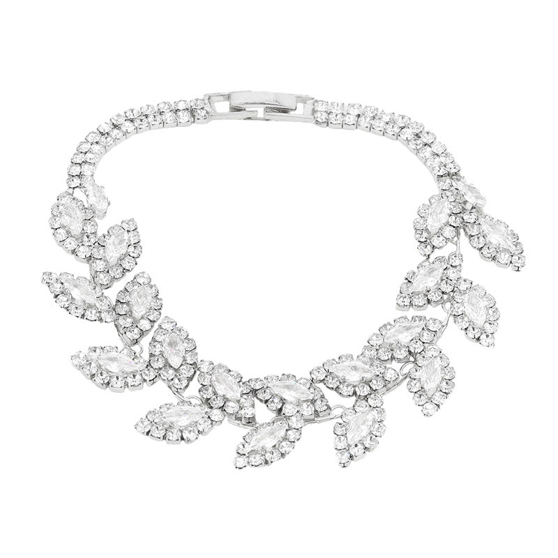 Silver CZ Marquise Stone Accented Evening Bracelet, get ready to make a glowing beauty and receive compliments with this evening bracelet on your special occasions. Put on a pop of color to complete your ensemble. Perfect for adding just the right amount of shimmer & shine and a touch of class to special events. It's the thing just what you need to update your wardrobe. Perfect gift for Birthday, Anniversary, Mother's Day, Thank you, Just Because Gift, and Daily Wear. Express the royalty with beauty!