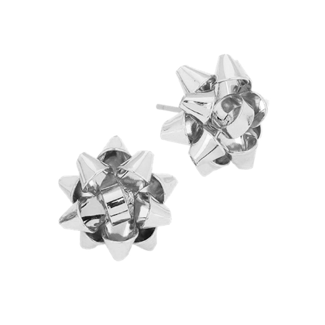 Silver Christmas Gift Bow Charm Detailed Christmas Present Holiday Earrings, get into the Christmas spirit with these gorgeous handcrafted Christmas Earrings, will dangle on your earlobes & bring a smile to those who look at you. Perfect Gift December Birthday, Christmas, Stocking Stuffers, Secret Santa, BFF, Holiday Spirit