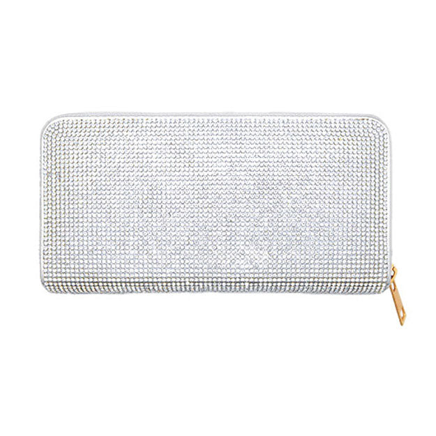Silver Crystal Rhinestone Pave Zipper Wallet, look like the ultimate fashionista, beautiful Crystal Rhinestone Zipper Wallet. Perfect for money, credit cards, keys or coins and many more things, light and gorgeous. Versatile enough for carrying straight through the week, perfectly lightweight to having around all day. Perfect Birthday Gift, Anniversary Gift, Just Because Gift, Mother's day Gift, Summer, & night out on the beach etc.