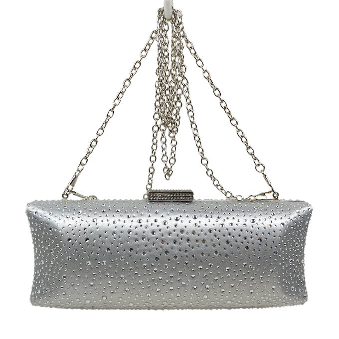 Silver Luxury Satin Evening Handbag Clutch Bag Bridal Party Purse, is the perfect choice to carry on the special occasion with your handy stuff. It is lightweight and easy to carry throughout the whole day. You'll look like the ultimate fashionista carrying this trendy clutch Bag. The beautiful design makes it stunning and will increase your beauty to a greater extent making you stand out from the crowd.