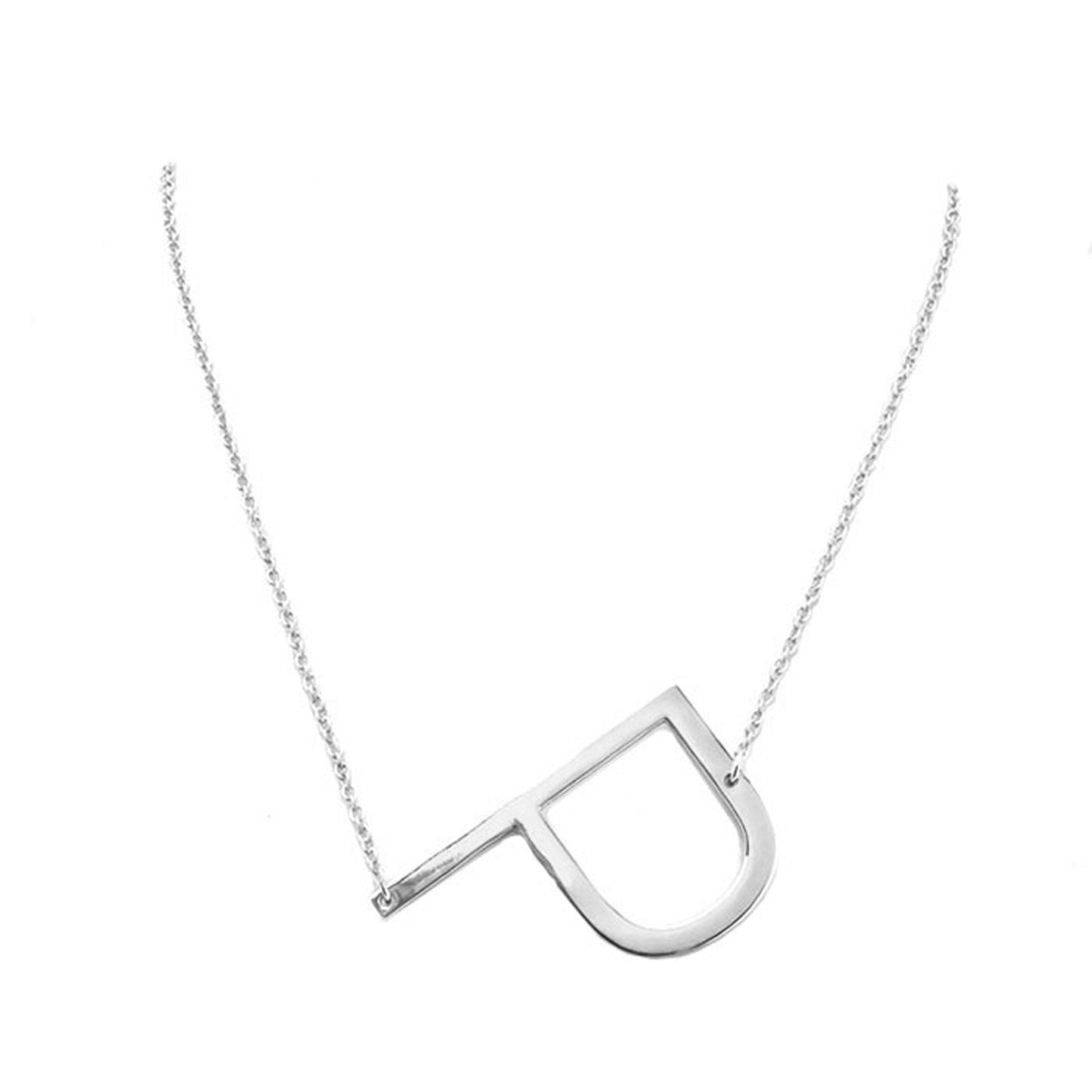 Silver Monogram Metal Pendant Necklace. Beautifully crafted design adds a gorgeous glow to any outfit. Jewelry that fits your lifestyle! Perfect Birthday Gift, Anniversary Gift, Mother's Day Gift, Anniversary Gift, Graduation Gift, Prom Jewelry, Just Because Gift, Thank you Gift.