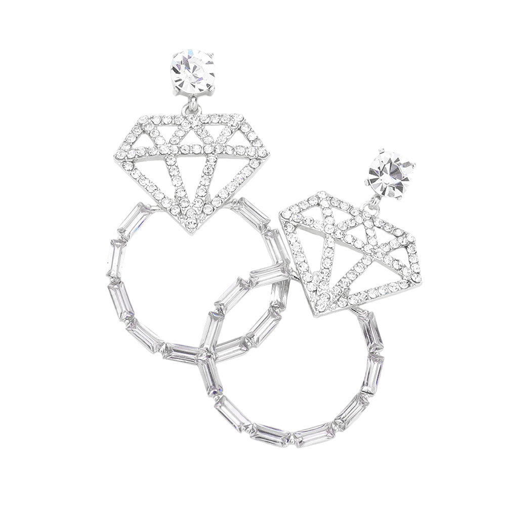 Silver Multi Stone Diamond Ring Dangle Evening Earrings, are beautifully designed to put on a pop of color and complete your ensemble. Perfect for adding beauty & glamor everywhere with these diamond ring dangle evening earrings. It looks so pretty, bright, and elegant on any special occasion. These evening dangle earrings are handcrafted jewelry that fits your lifestyle.
