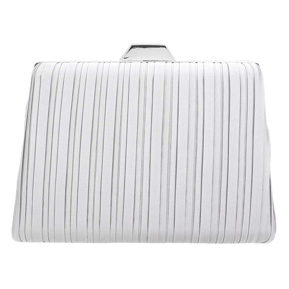 Silver Pleated Evening Clutch Crossbody Bag, is beautifully designed and fit for all occasions & places. Show your trendy side with this awesome clutch crossbody bag. Have fun and look stylish. Versatile enough for carrying straight through the week, perfectly lightweight to carry around all day.