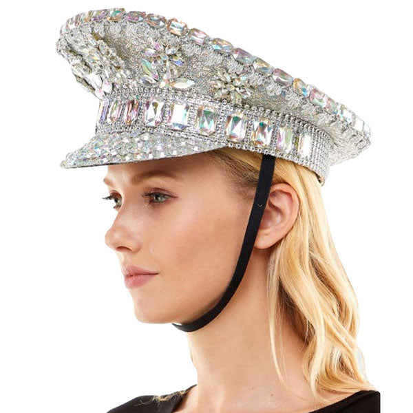 Silver Sequin Studded Bling Hat. This Bling hat with Halloween themed is Open top design offers great ventilation and heat dissipation. Features a roll-up function; incredibly convenient as it is foldable for easy storage or for taking on the go while traveling. This Summer sun hat is perfect for walking along the beach, hanging by the pool, or any other outdoor. activities.