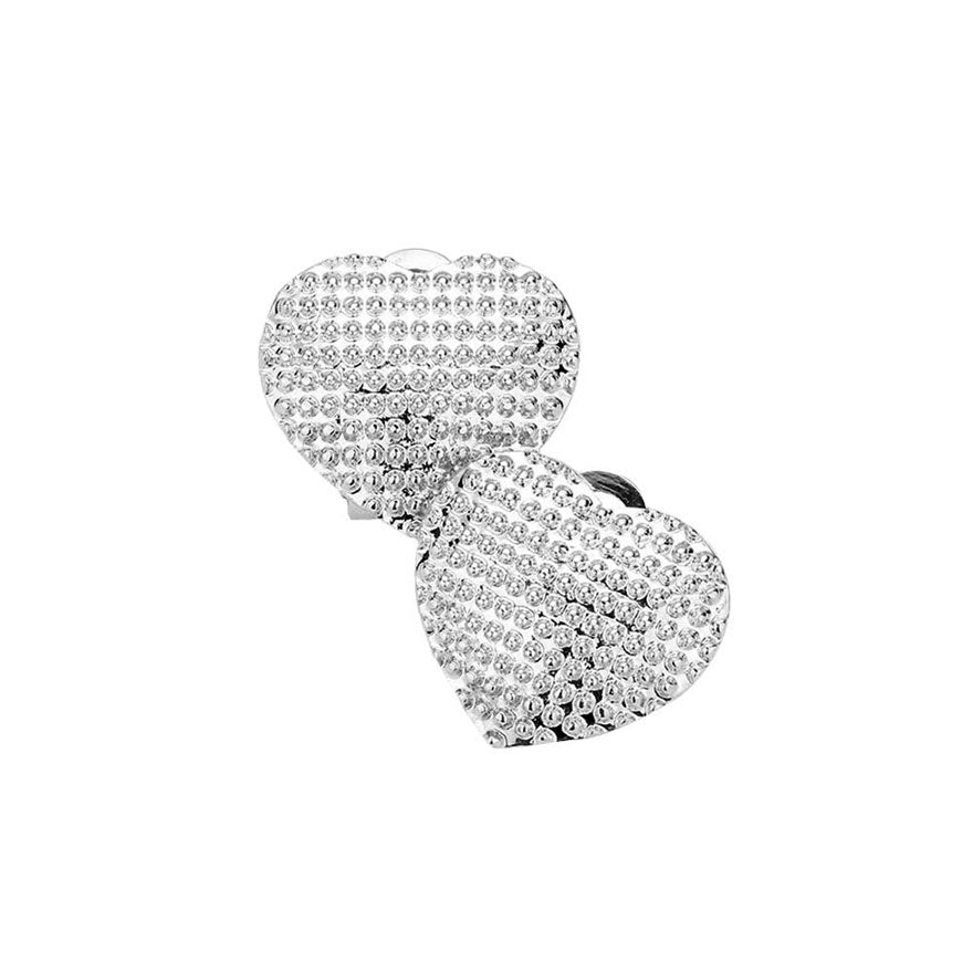 Silver Trendy Stylish Textured Metal Heart Earrings, put on a pop of color to complete your ensemble. Beautifully crafted design adds a gorgeous glow to any outfit Perfect for adding just the right amount of shimmer & shine . Perfect Birthday Gift, Anniversary Gift, Mother's Day Gift, Graduation Gift.