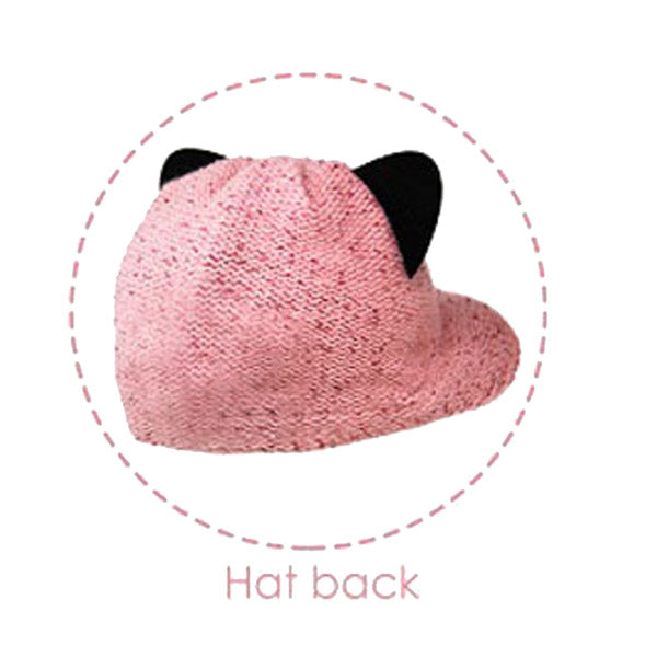 Cozy Solid Black Cat Ear Slouchy Newsboy Cap Solid Black Cat Ear Slouchy Cap Winter Hat, reach for this toasty hat to keep you incredibly warm when running out the door. Accessorize with this cat ear hat, it's the autumnal touch finish your outfit in style. Perfect Gift Birthday, Christmas, Night Out, Cold Weather, Valentine's Day