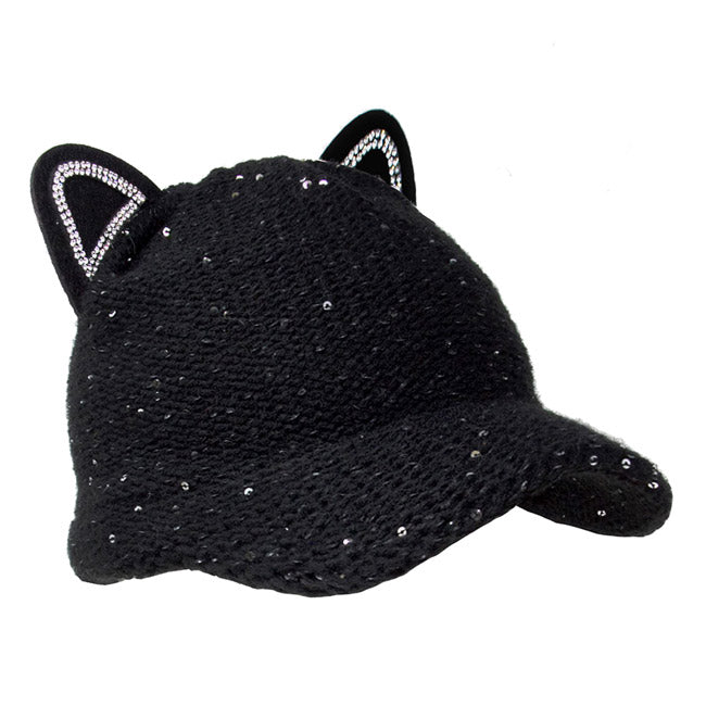 Cozy Solid Black Cat Ear Slouchy Newsboy Cap Solid Black Cat Ear Slouchy Cap Winter Hat, reach for this toasty hat to keep you incredibly warm when running out the door. Accessorize with this cat ear hat, it's the autumnal touch finish your outfit in style. Perfect Gift Birthday, Christmas, Night Out, Cold Weather, Valentine's Day