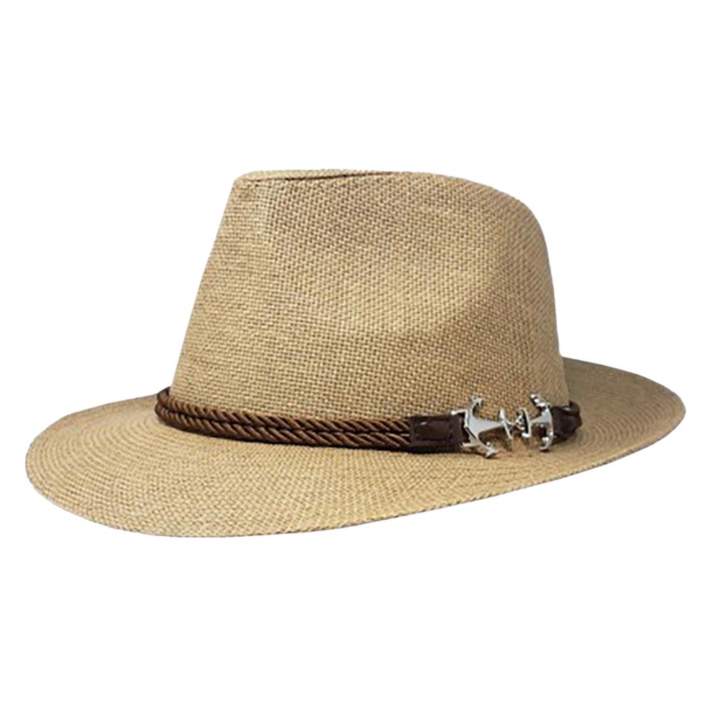 Tan Anchor Band Accented Straw Panama Sun Hat, fashionable design, and vibrant color will make you more attractive. It's a great accessory for any outfit. whether you’re basking under the summer sun at the beach, lounging by the pool, or kicking back with friends at the lake, these sun hats can keep you cool and comfortable even when the sun is high in the sky.