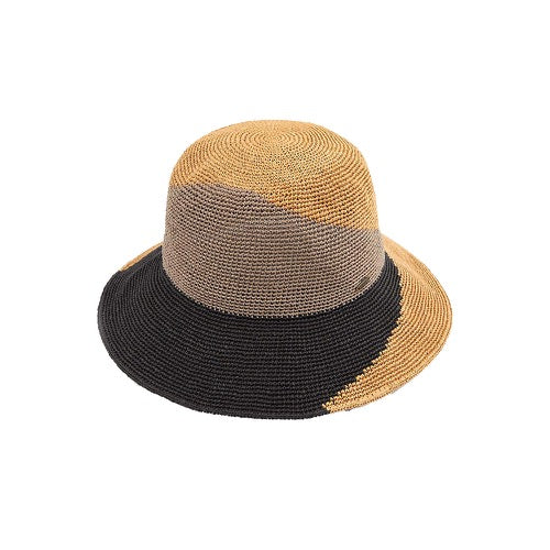 Tan, Grey, Black C.C Handmade Two-Tone Paper Crochet Sun Hat Beach Hat, eco-friendly hat whether basking under the sun at the beach, by the pool & kicking back with friends at the lake, a great hat keeps you cool. Perfect Birthday Gift, Mother's Day Gift, Anniversary Gift, Vacation Getaway, Thank you Gift, Color Hat, Crochet Straw Hat