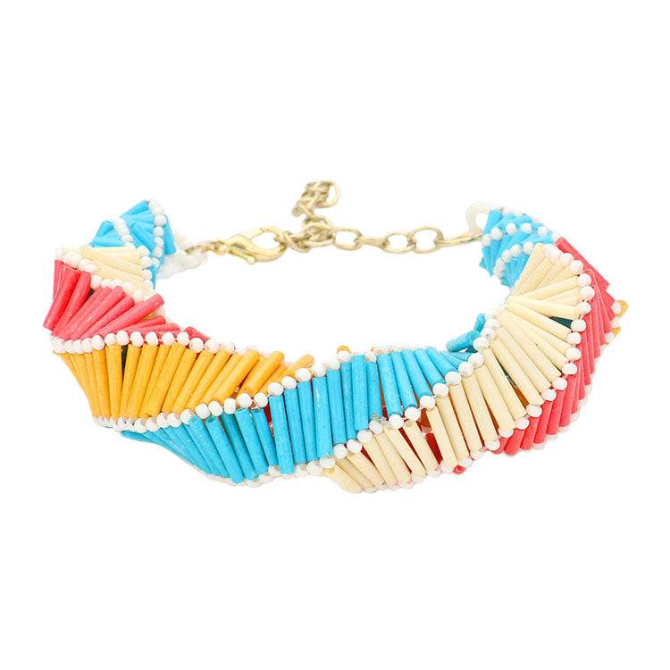 Tortoise Chunky Beads Abstract Spiral Bracelet, this stunning chunky beaded metal Accented bracelet can light up any outfit, and make you feel absolutely flawless. Fabulous fashion and sleek style adds a pop of pretty color to your attire, coordinate with any ensemble from business casual to everyday wear.Perfect Birthday Gift, Anniversary Gift, Mother's Day Gift, Graduation Gift.