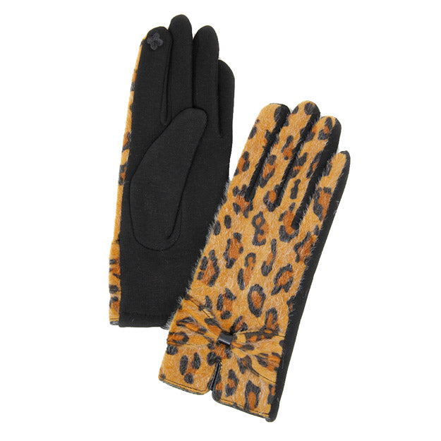 Leopard Print Big Bow Smart Gloves Leopard Print Gloves Touchscreen Gloves, eye-catching, warm & cozy animal print Smart Touch Gloves, classic chic with are the perfect blend of utility & style. Ensures you can answer emails without getting frostbite. Perfect Gift Birthday, Christmas, Holiday, Anniversary, Loved One