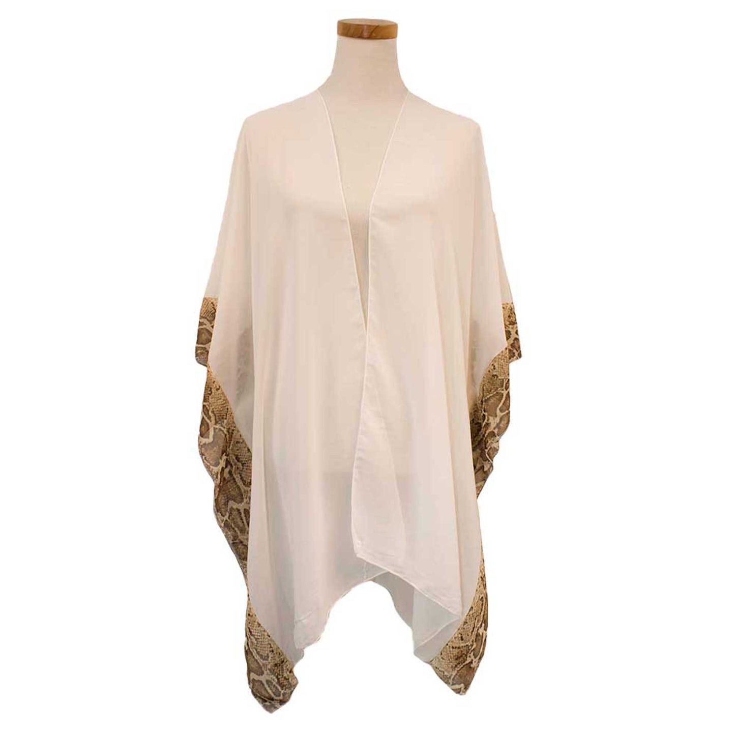 White Animal Border Chiffon Kimono Poncho, This timeless Kimono Poncho is Soft, Lightweight and Breathable Fabric, Close to Skin, Comfortable to Wear. Sophisticated, flattering and cozy, this Poncho drapes beautifully for a relaxed, pulled-together look. Suitable for Weekend, Work, Holiday, Beach, Party, Club, Night, Evening, Date, Casual and Other Occasions in Spring, Summer and Autumn.