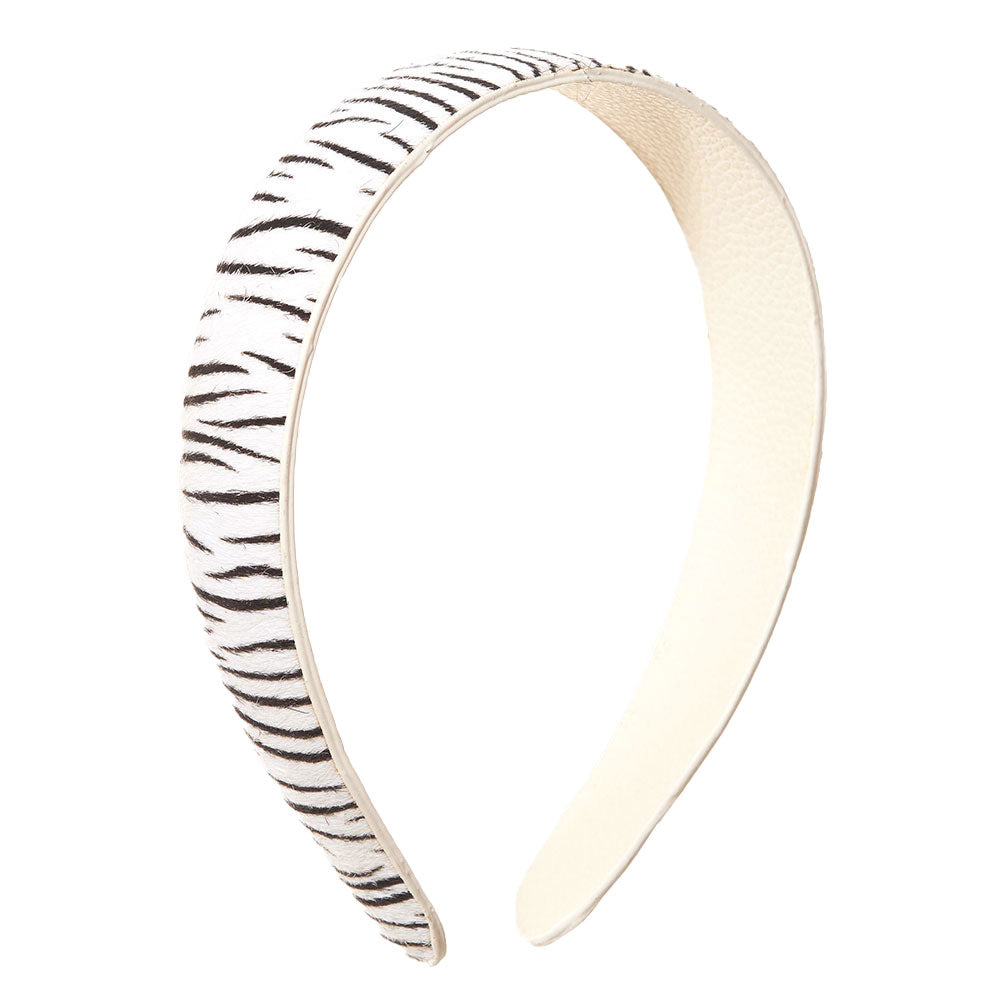 White Genuine Leather Zebra Print Headband. These Headband is the perfect spring accessory and so much fun to make! Wear beautiful summer in your hair with this lovely headband. Even better make it more comfortable and less likely to catch or pull hair. you can wear them when you go to work or school, do sports, party, ceremony, traveling, hang out. These zebra themed headband is the perfect gift choice for every lady around you.