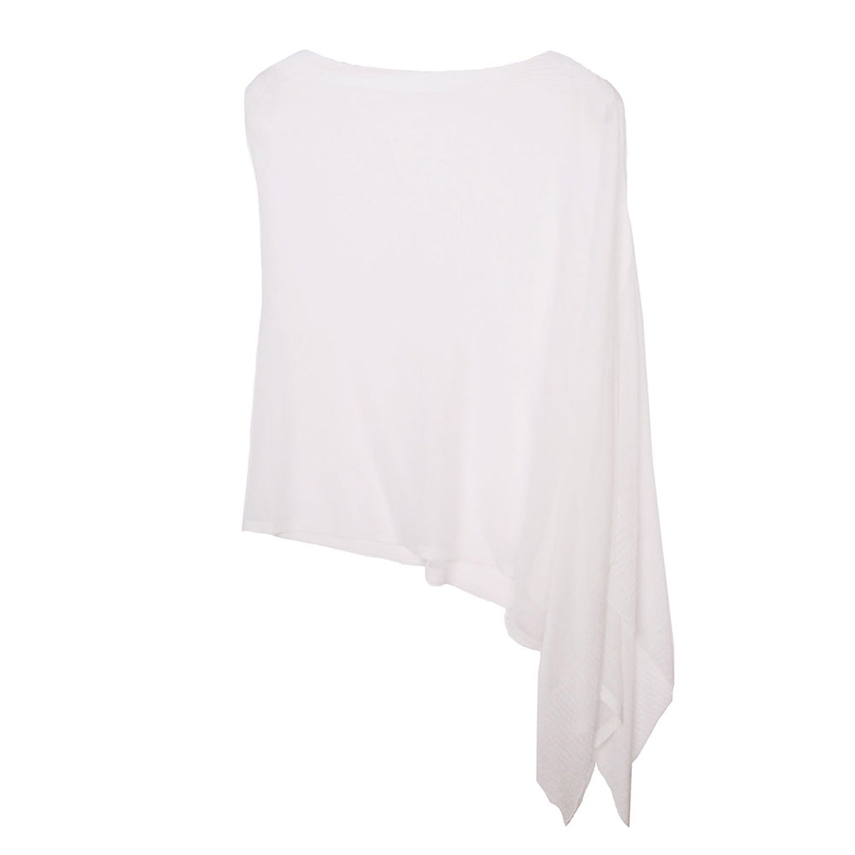 White Sheer Asymmetric Knitted Poncho, The lightweight and sheer knit poncho top is made of soft and breathable viscose and Nylon material. Color your world with boho chic style by wearing one of these lightweight cover up ponchos. Perfect Gift for Wife, Birthday, Holiday, Anniversary, Fun Night Out.