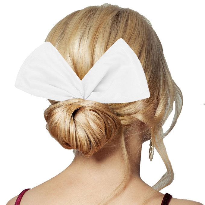 White Solid Color Deft Bun Maker Hair Band. Deft Bun Maker Hair Band making you feel extra glamorous. Push back your hair with this pretty Bun Maker Hair Band, add a pop of color to any plain outfit! Be ready to receive compliments. Be the ultimate trendsetter wearing this chic headband with all your stylish outfits!
